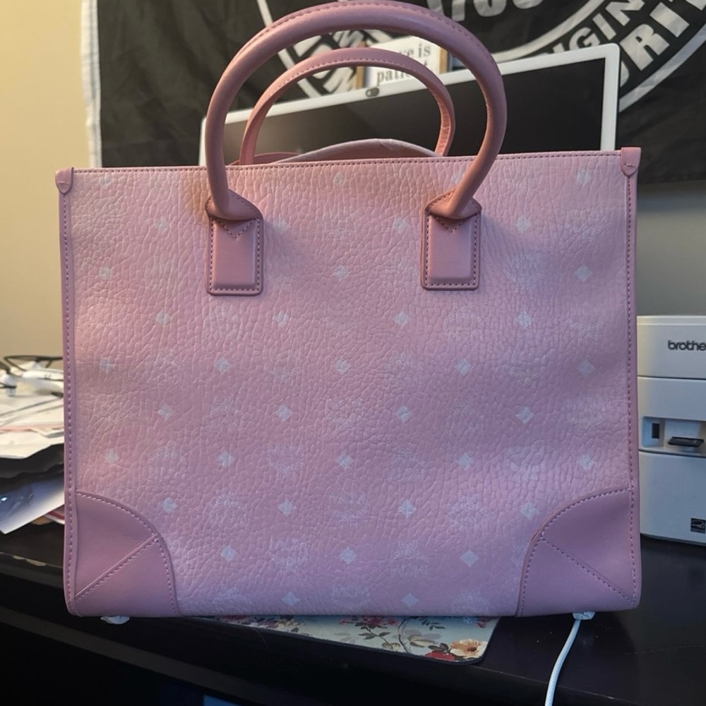 Pink Leather Tote